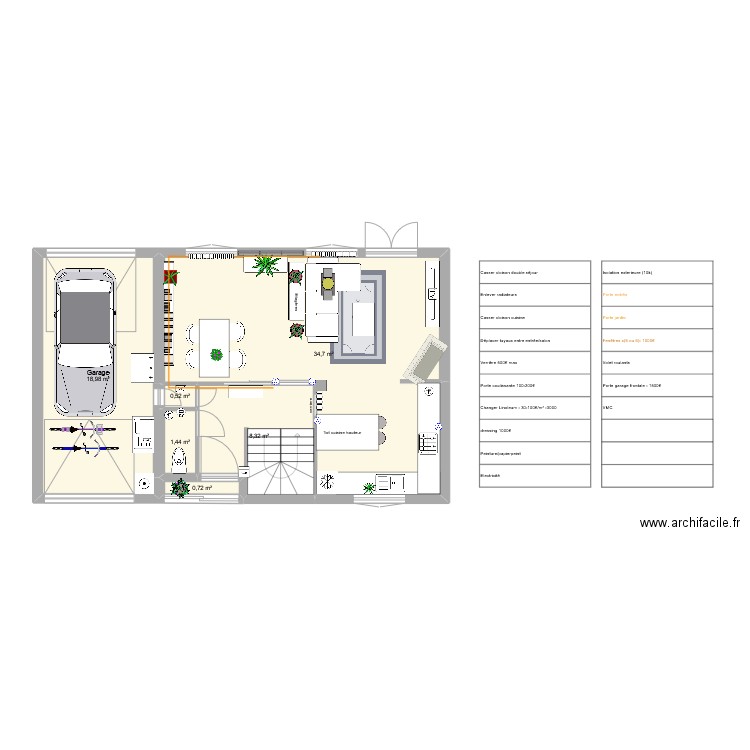 COUCOU. Plan de 13 pièces et 129 m2