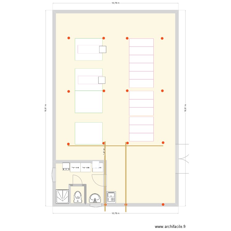 coco 3. Plan de 3 pièces et 165 m2
