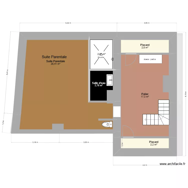 Le Mesnil 7. Plan de 17  et 192 m²
