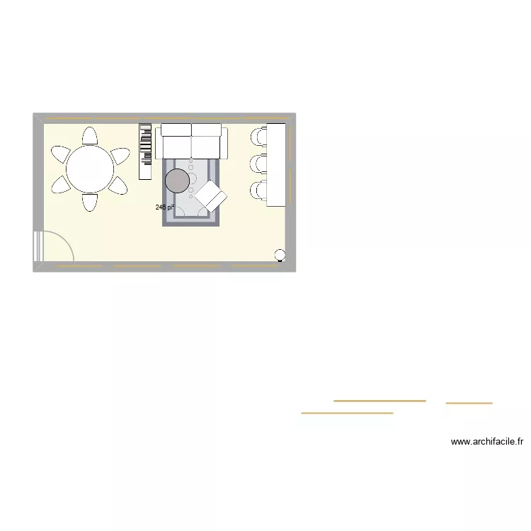 Zone chill. Plan de 1 pièce et 23 m²