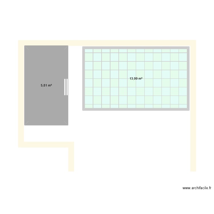 PISCINE ST GILLES. Plan de 2 pièces et 20 m2