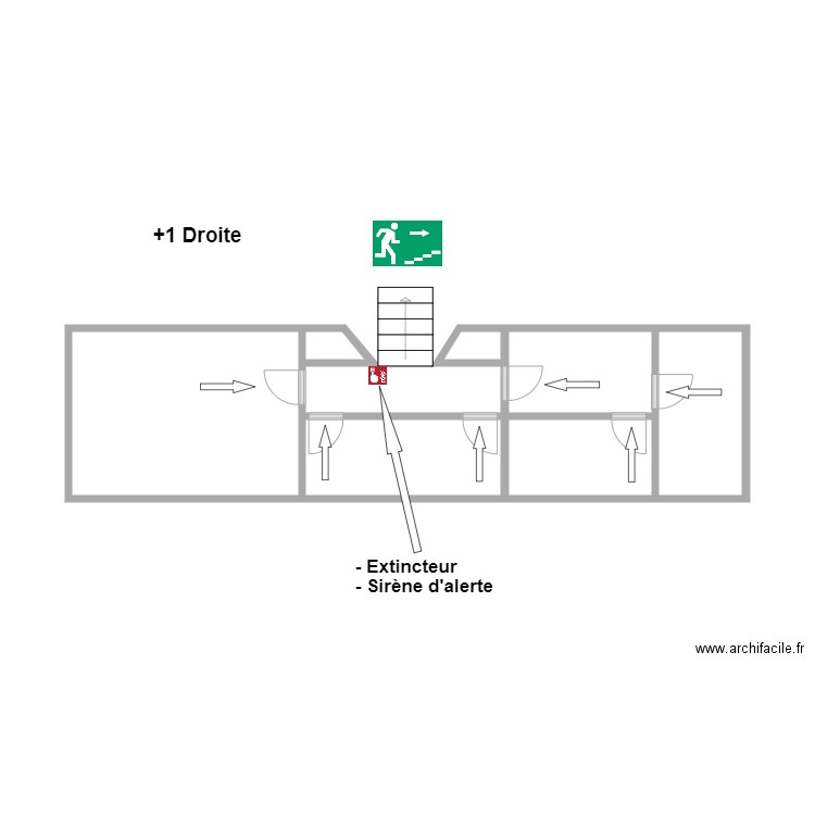 +1 Droite. Plan de 7 pièces et 19 m2