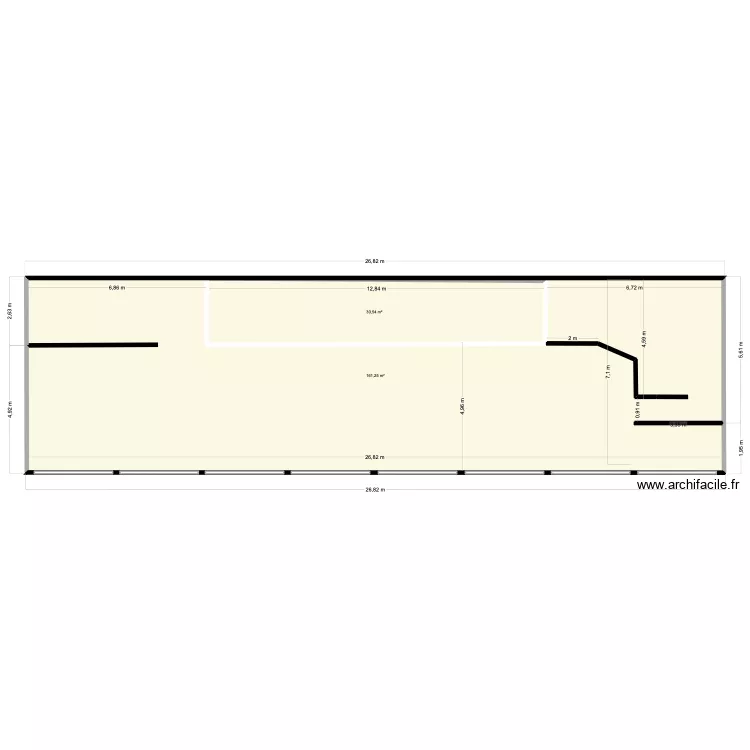 semi 26. Plan de 2  et 225 m²