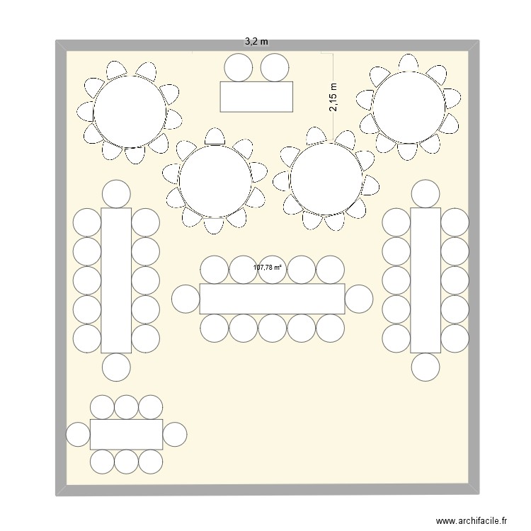 Mariage plan 3. Plan de 1 pièce et 108 m2