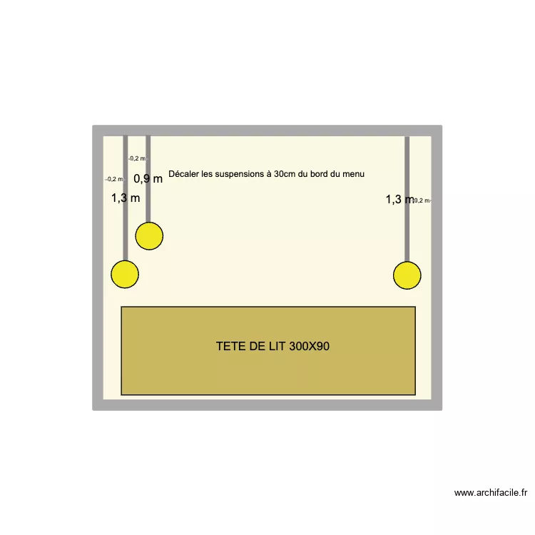 VDA CHAMBRE MASTER PLAN ELEC. Plan de 1  et 9 m²