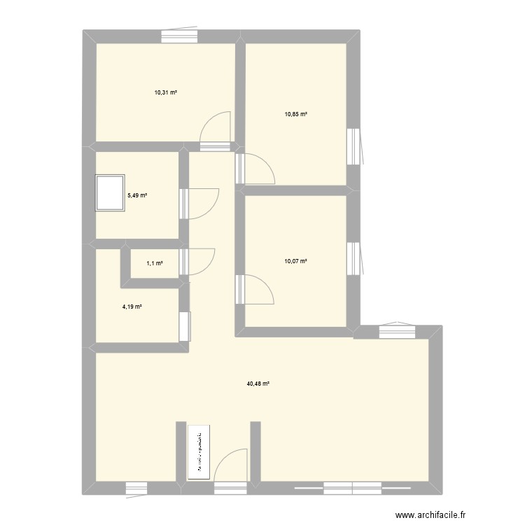 audenge. Plan de 7 pièces et 82 m2