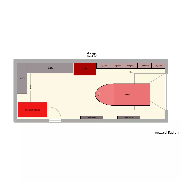 plan garage. Plan de 1  et 36 m²