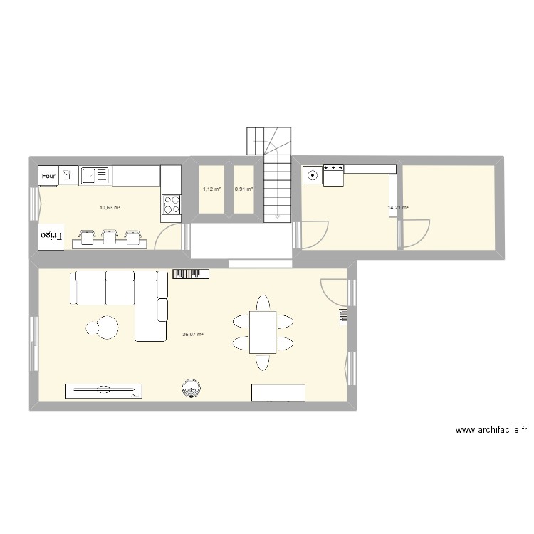 MAISON OTHIS. Plan de 5 pièces et 63 m2