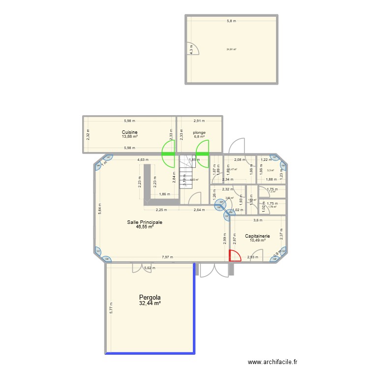 plan pour urbanisme. Plan de 14 pièces et 158 m2