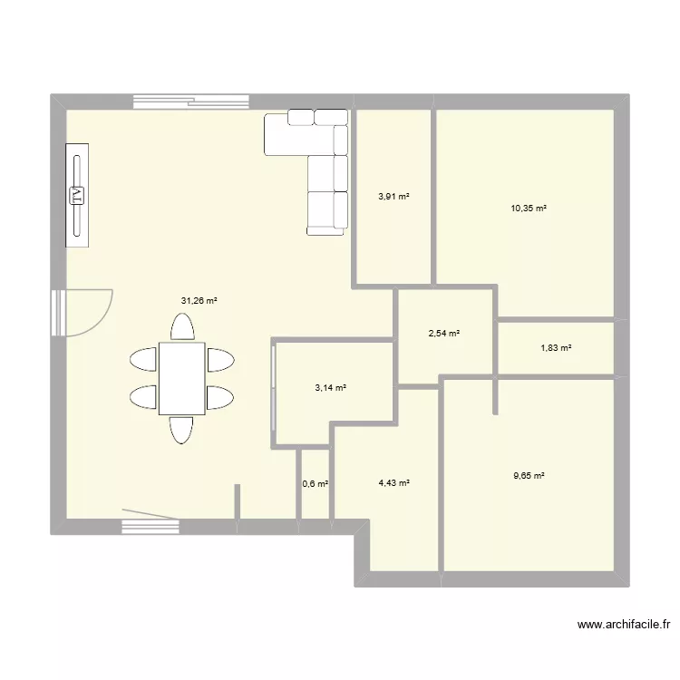 plan 2. Plan de 9 pièces et 68 m² plan 2. Plan de 9 pièces et 68 m²