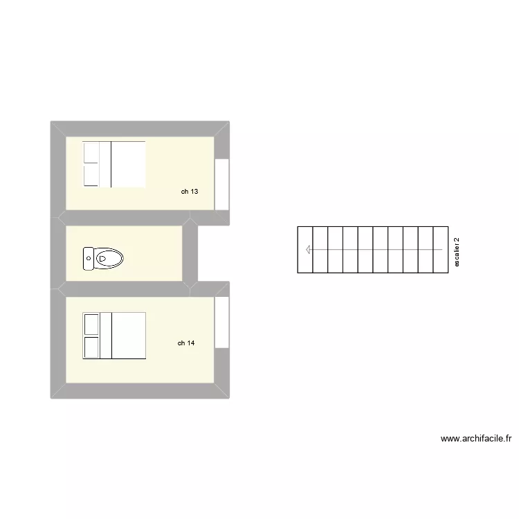 etage 1 escalier 2. Plan de 3 et 9 m² etage 1 escalier 2. Plan de 3 et 9 m²