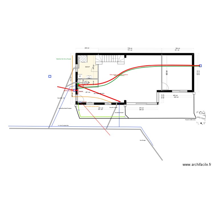 Les Mouettes, Passage gaines réserves . Plan de 0 pièce et 0 m2