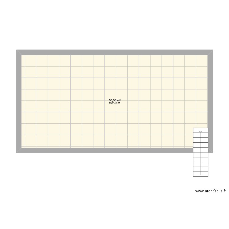 salle projet U52. Plan de 1 pièce et 50 m2