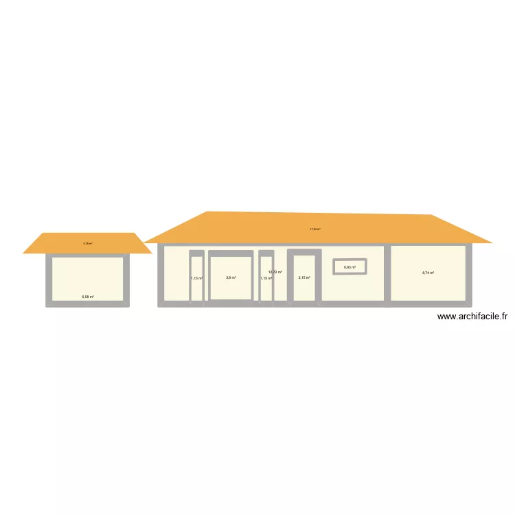 Esquisse 2 blocs vue Est. Plan de 