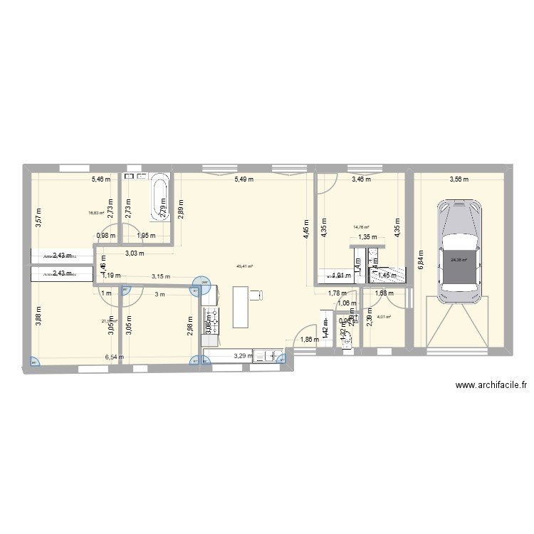Villon. Plan de 6 pièces et 127 m2