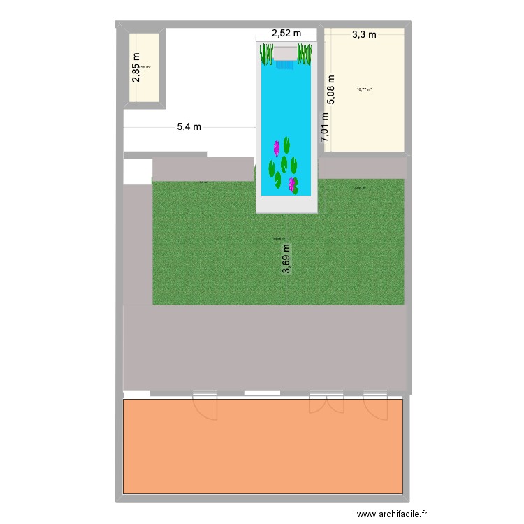 St gilles 2. Plan de 2 pièces et 20 m2