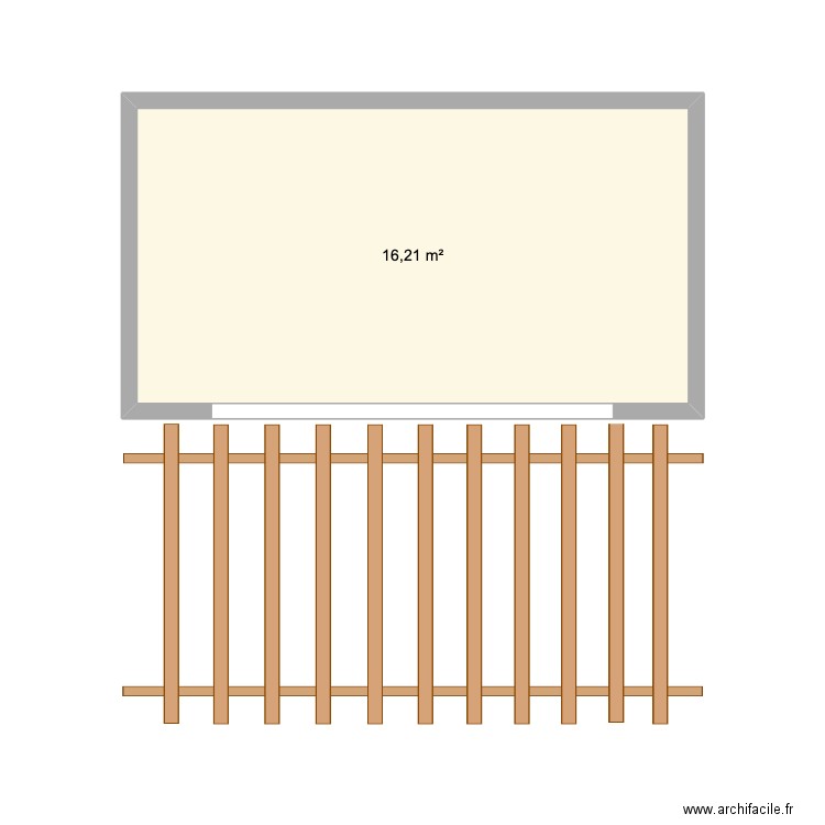 cuisine d'été. Plan de 1 pièce et 16 m2