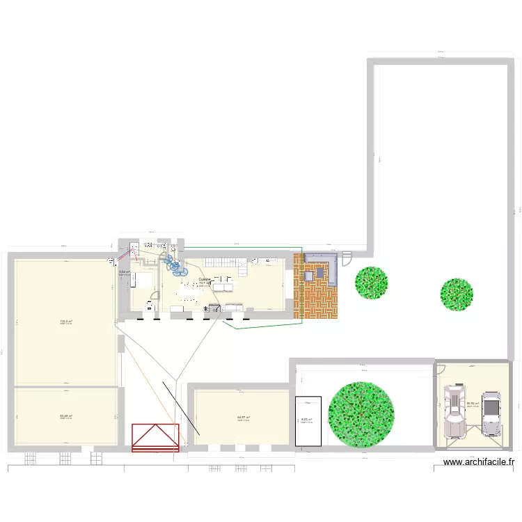 ATELIER sdb accessible hors ch salon ct jardin garage sens route. Plan de 13  et 528 m²