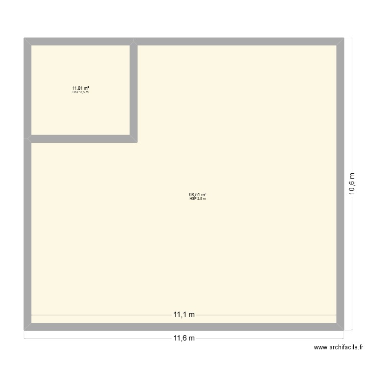 Belle vue 1-2. Plan de 2 pièces et 110 m2