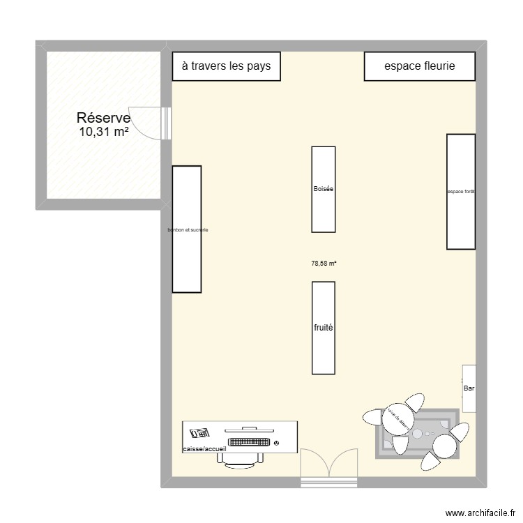 plan magasin parfum. Plan de 0 pièce et 0 m2