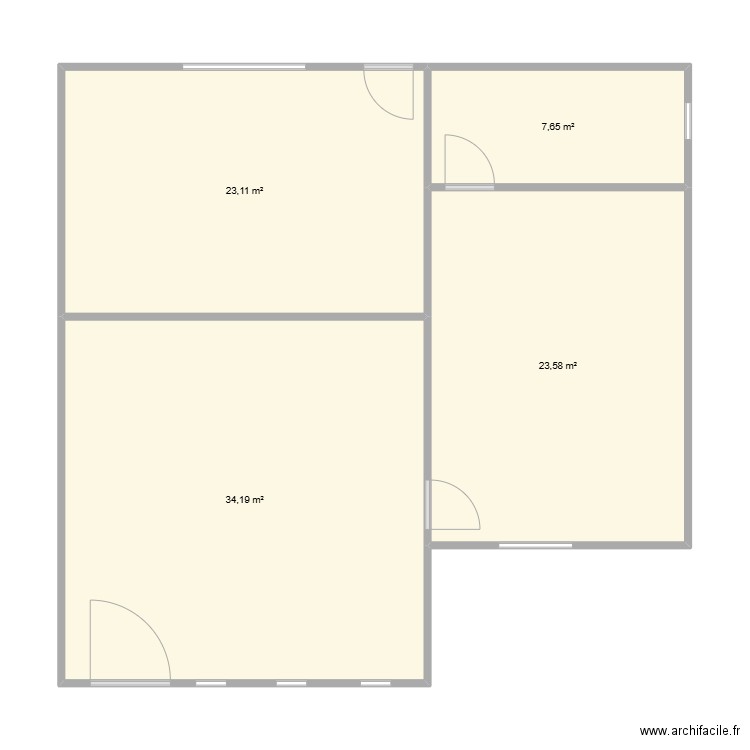 nok. Plan de 4 pièces et 89 m2