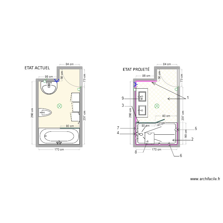 dossier VOINSON. Plan de 2 pièces et 10 m2