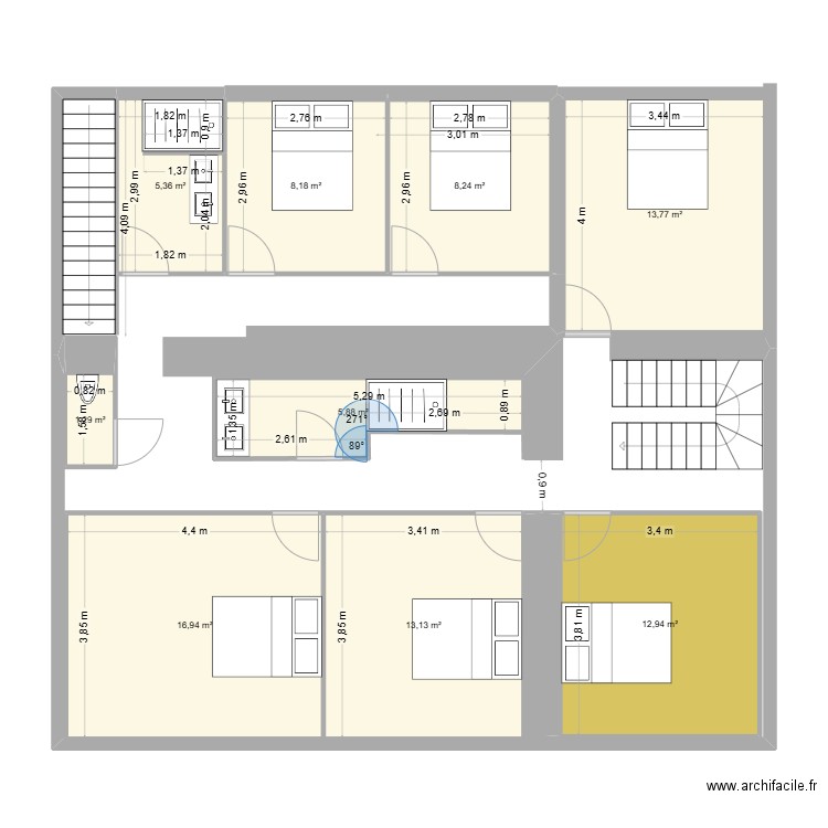 domaine de la richetiere. Plan de 9 pièces et 86 m2