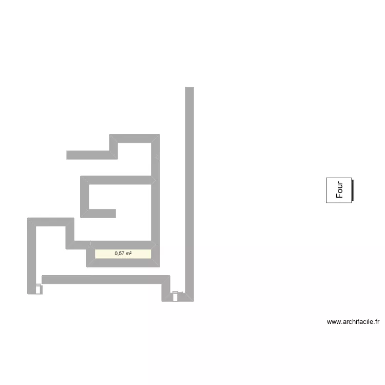 Momo. Plan de 1  et 1 m²