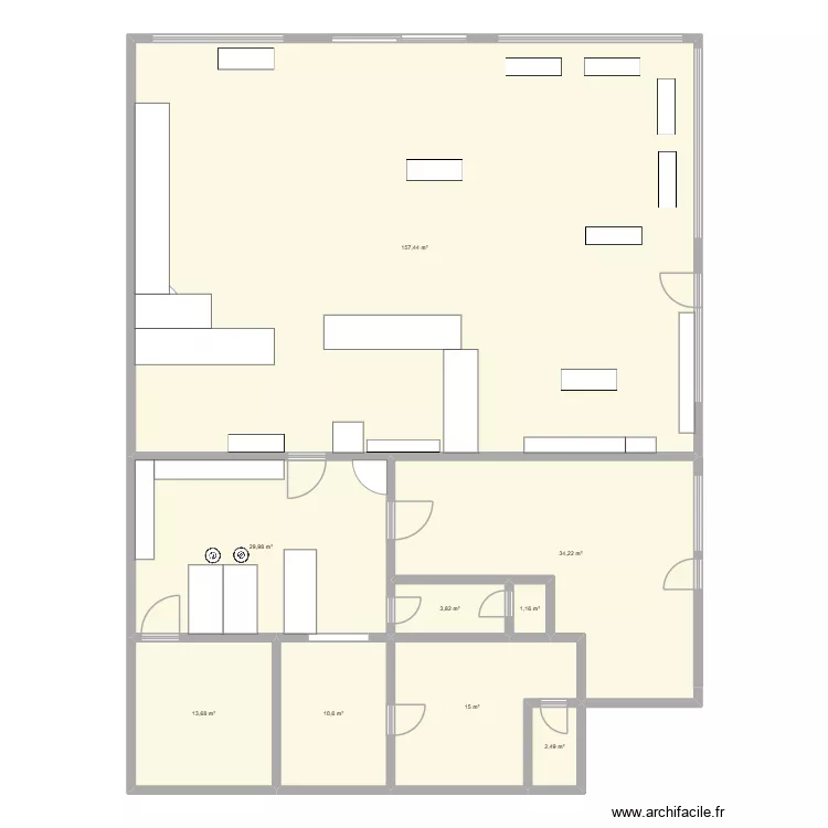 Boutique hibiscus. Plan de 9 pièces et 268 m²