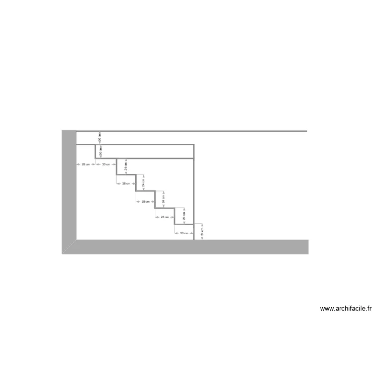 Coupe Escalier. Plan de 