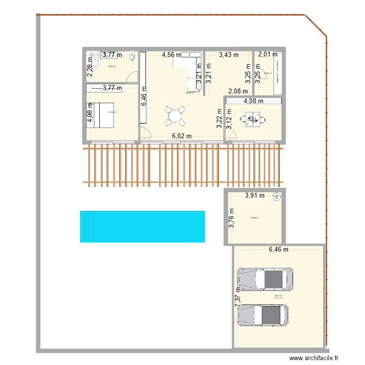Projet 5. Plan de 7 pièces et 151 m2