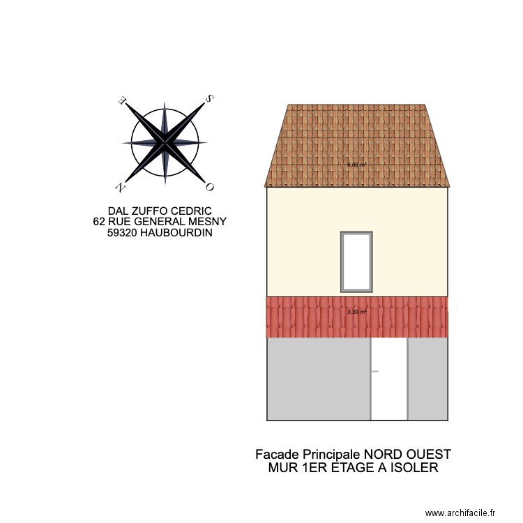DAL ZUFFO FACADE NORD OUEST. Plan de 0 pièce et 0 m2
