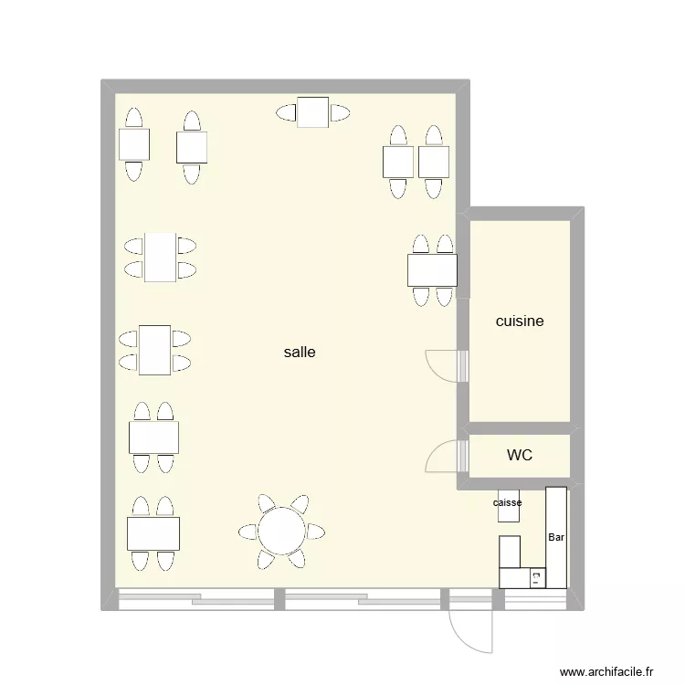 SALLE DE RESTAURANT PROTOTYPE. Plan de 
