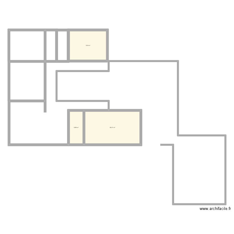 plan 2. Plan de 3 pièces et 43 m2