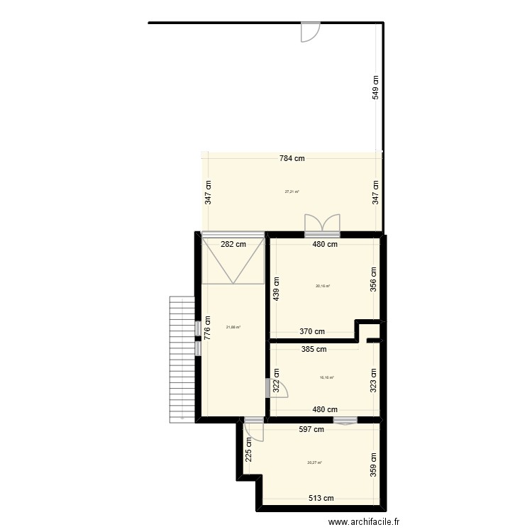 RDC BN 0043. Plan de 5 pièces et 106 m2
