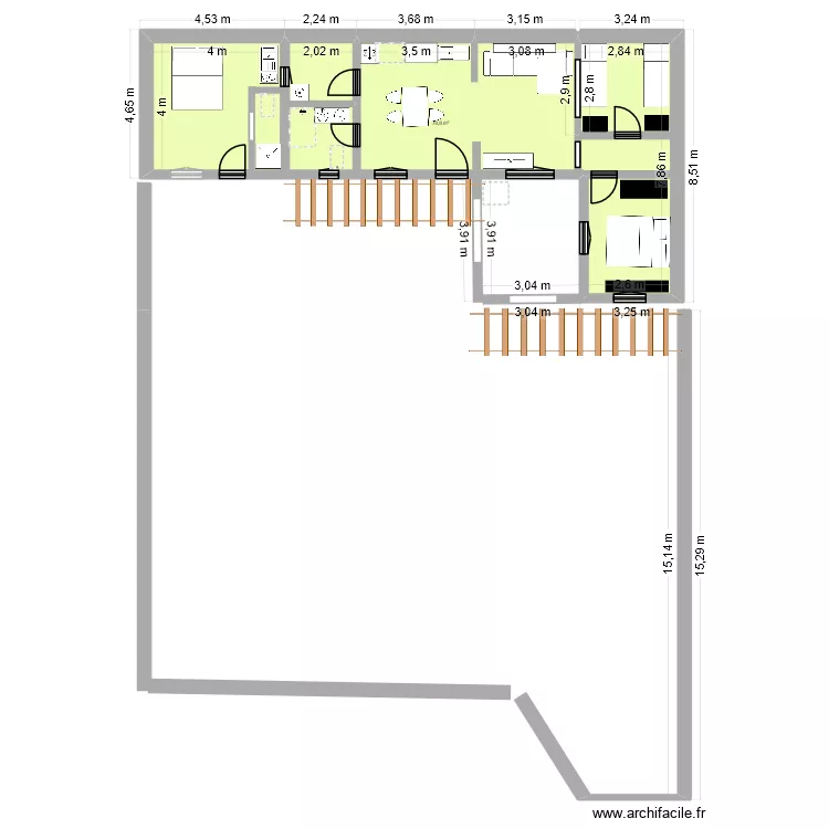 sidi2. Plan de 1  et 71 m²