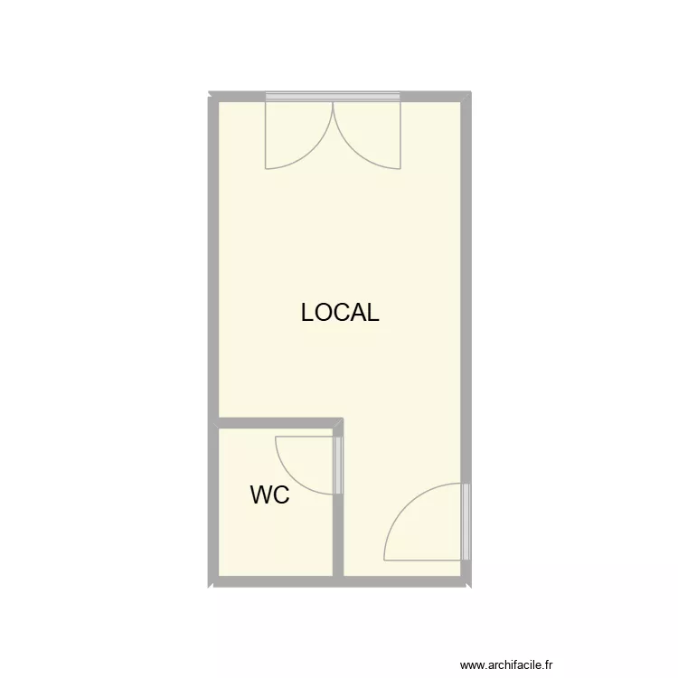 LUNEL LOCAL RDC. Plan de 2  et 12 m²