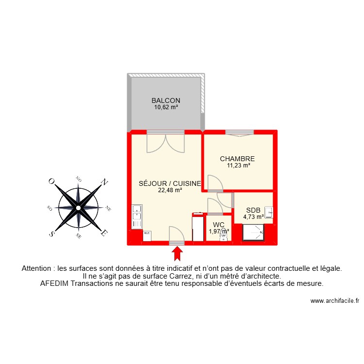 BI 30654. Plan de 10 pièces et 65 m2