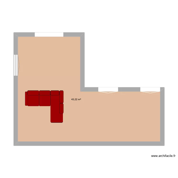 maison. Plan de 1  et 43 m²