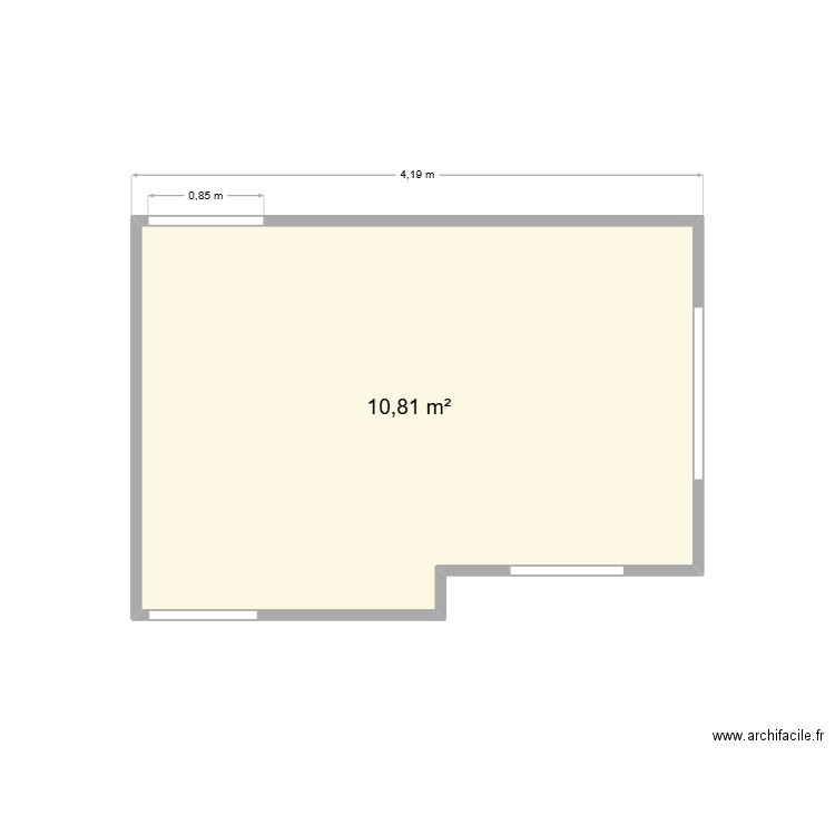 Cuisine. Plan de 1 pièce et 11 m2