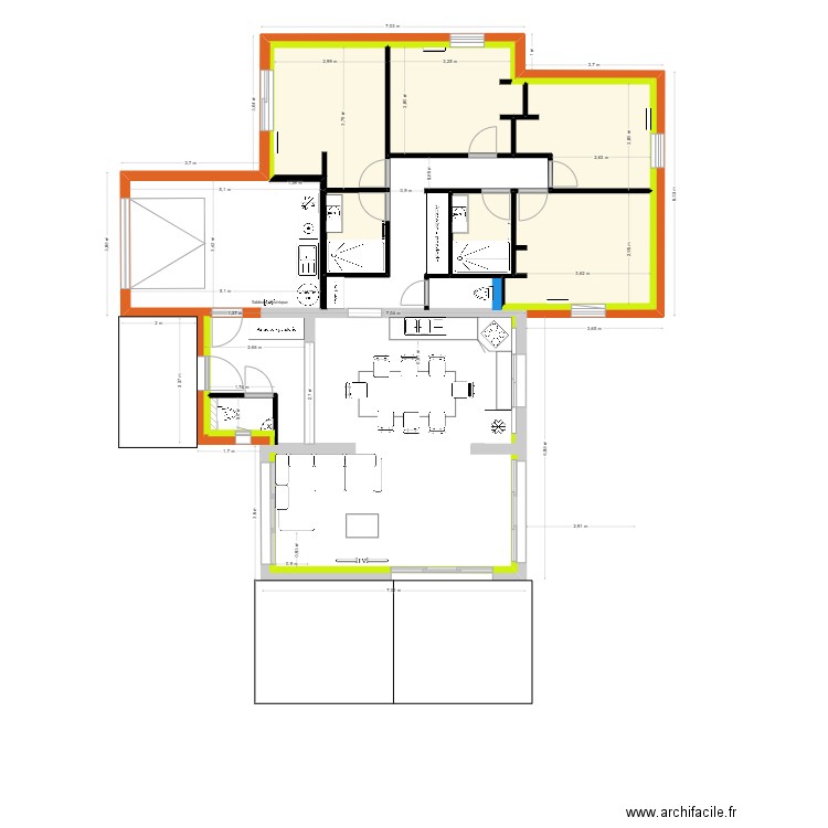 dernier plan. Plan de 6 pièces et 47 m2
