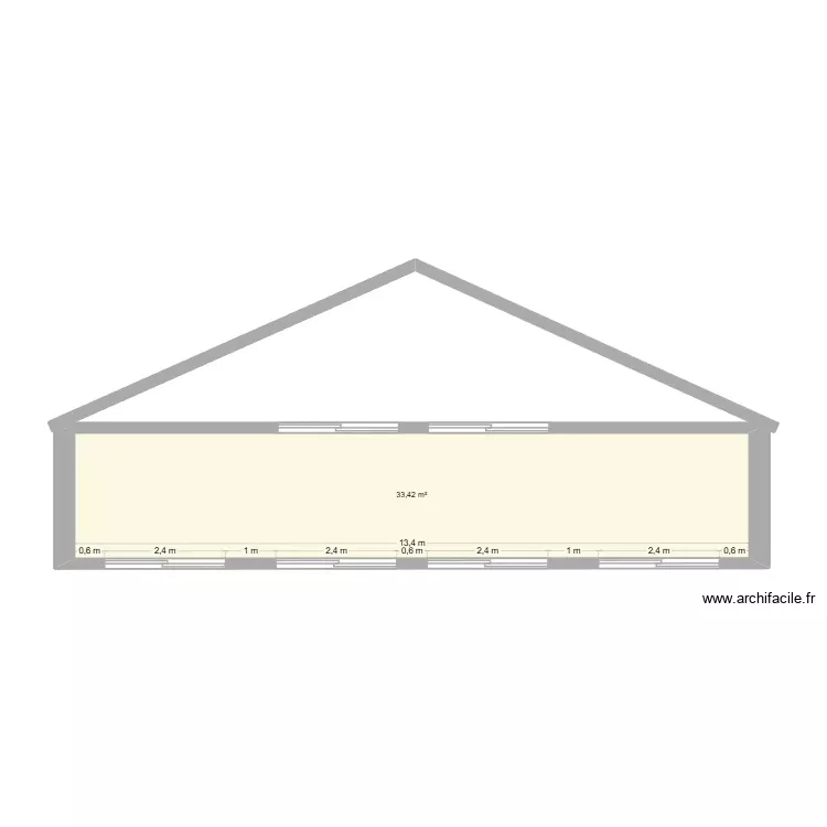 FACADE OUEST GRANGE 1. Plan de 1 Pièce et 33 m² FACADE OUEST GRANGE 1. Plan de 1 Pièce et 33 m²