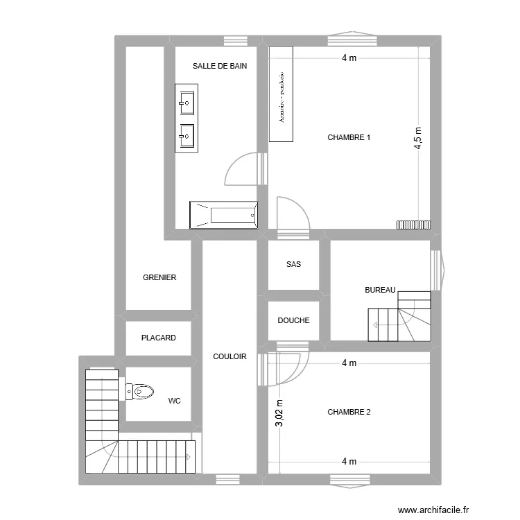1ER ETAGE. Plan de 11 et 71 m² 1ER ETAGE. Plan de 11 et 71 m²
