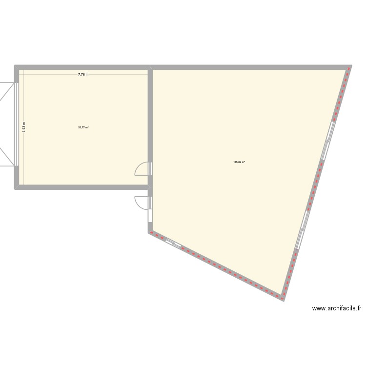 Maison de grésy. Plan de 2 pièces et 170 m2