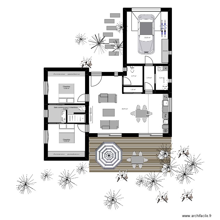 maison  02 ter. Plan de 13 pièces et 225 m2