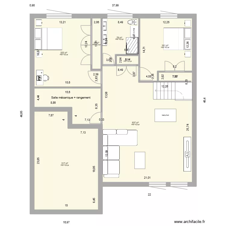 214 ruth sous-sol final. Plan de 7 et 135 m² 214 ruth sous-sol final. Plan de 7 et 135 m²