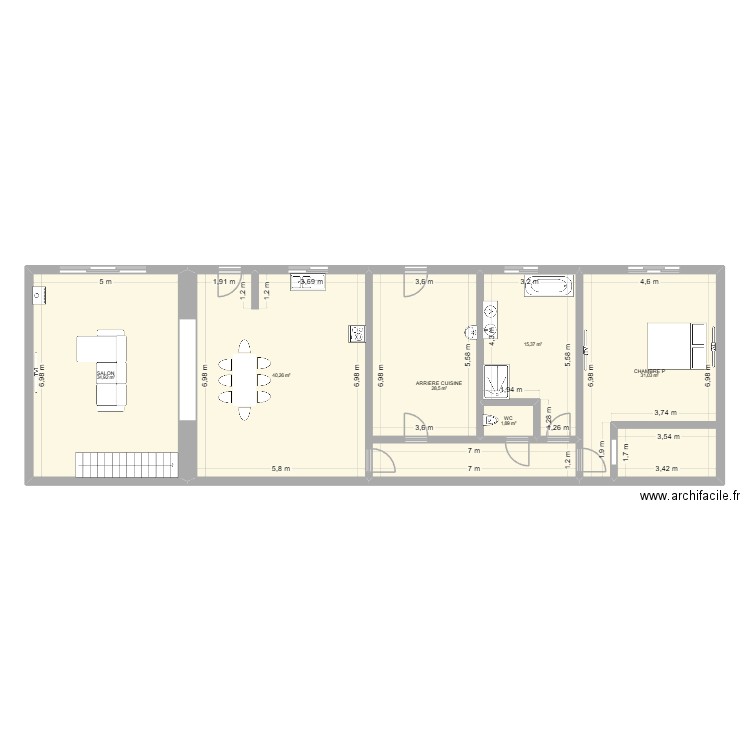 Projet DIAGO LA CHAUSSEE 2026. Plan de 6 pièces et 152 m2