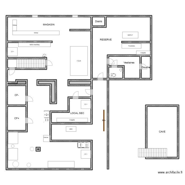 Atelier des Pains 85. Plan de 15 pièces et 340 m2