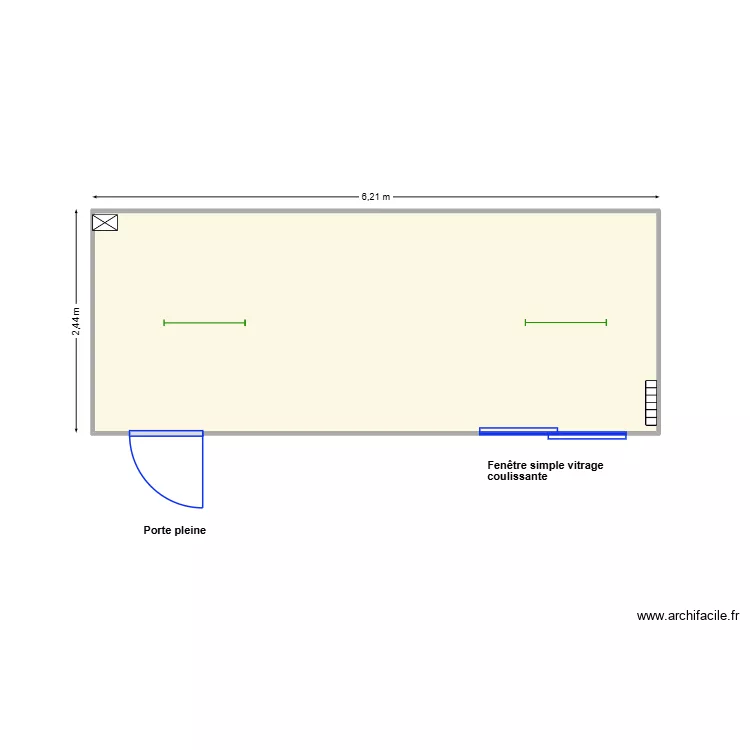 V482 ALGECO. Plan de 1  et 15 m²