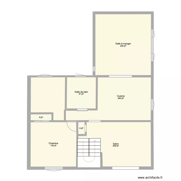 maison rdc. Plan de 7  et 84 m²